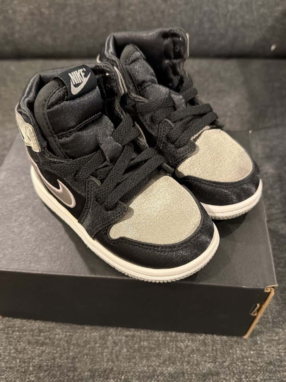 Nike Air Jordan 1 Retro High OG 'Satin Shadow' Toddler Shoes FD5305-010 - 7c - Picture 7 of 9
